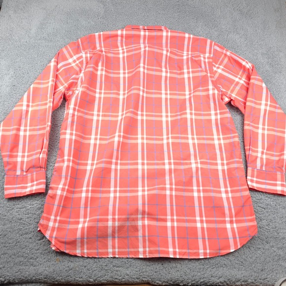 Southern Tide Hybrid Sport Shirt Quick Dry Stretch Plaid Coral XL - Picture 6 of 8